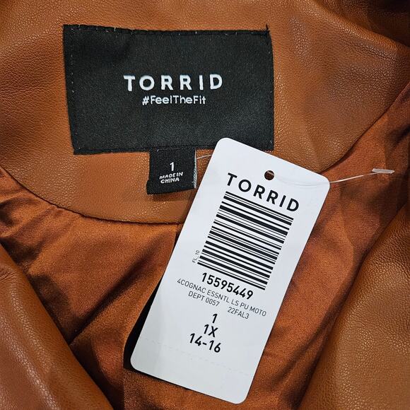 Torrid Faux Leather Asymmetrical Moto Jacket Womens 1X NEW Biker - Picture 8 of 13